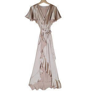 NWT Ever After Satin Faux Wrap Formal Dress Women's